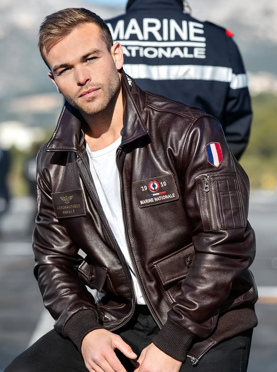 Blouson en cuir « Aéronautique navale » - Image 3