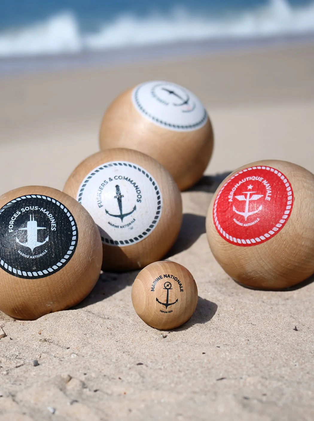 Jeu de pétanque en bois « Marine nationale » - Image 3