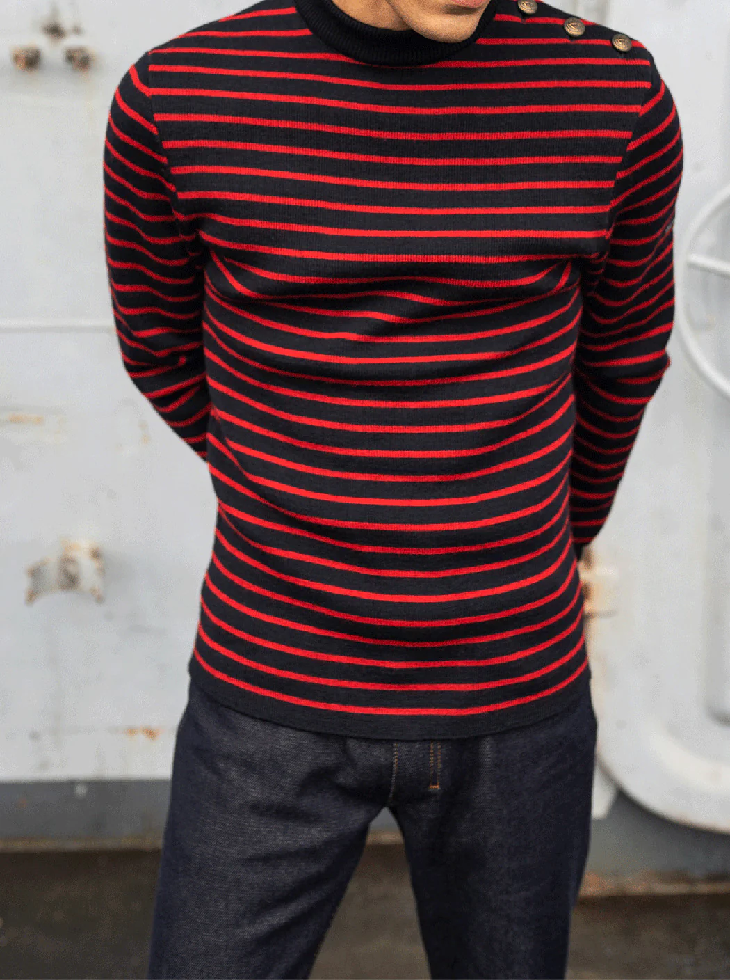 Pull marin rayé « Compas » - Image 3