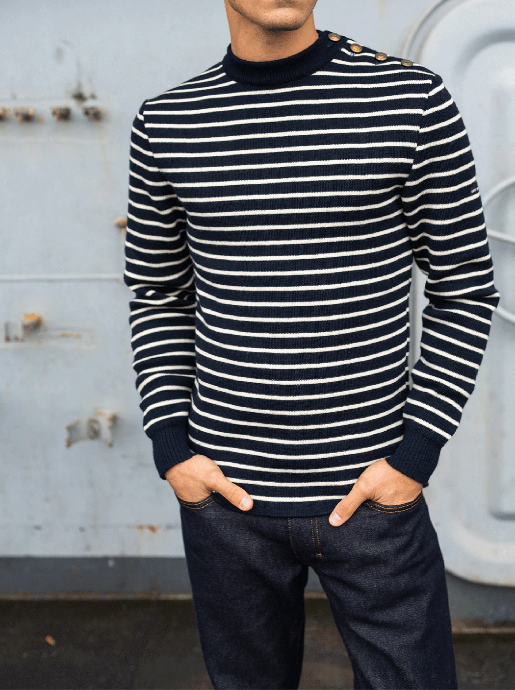 Pull marin rayé « Compas » - Image 7