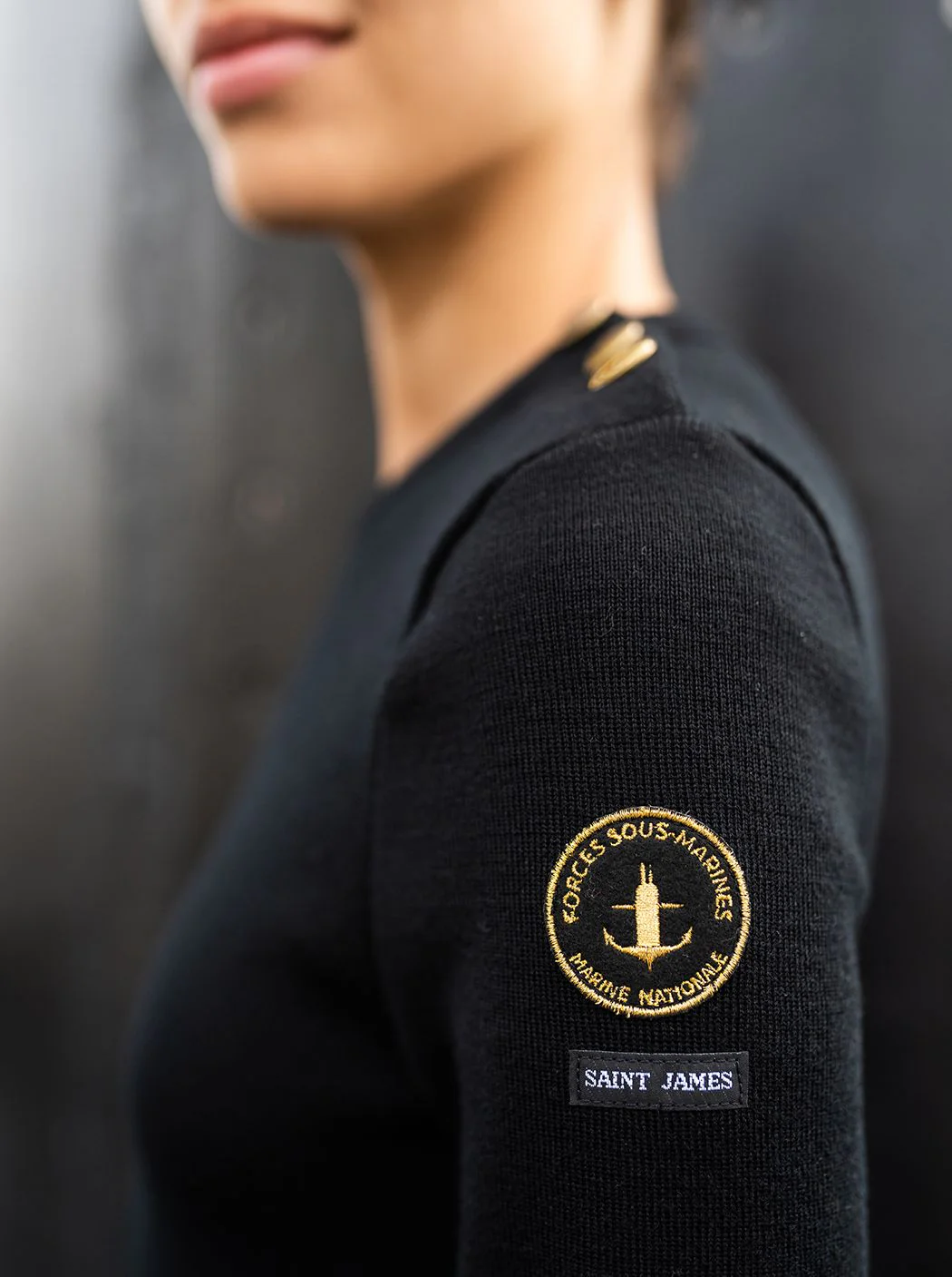 Pull marin uni noir « Astrolabe » - Image 4