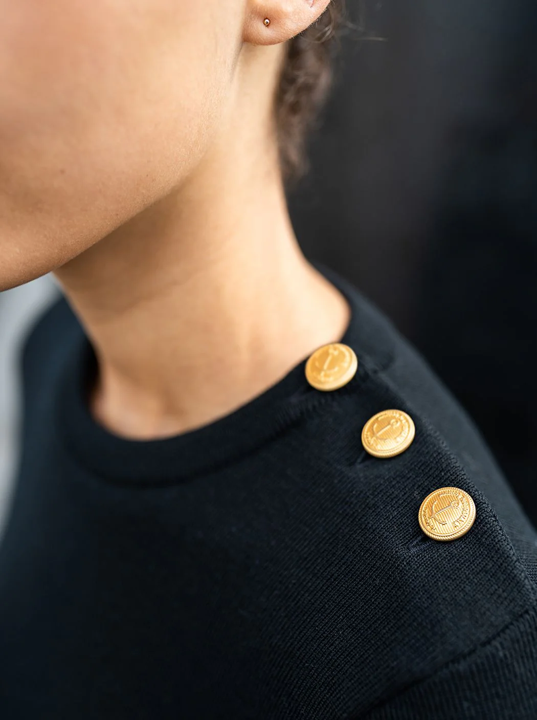 Pull marin uni noir « Astrolabe » - Image 5